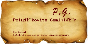 Polyákovits Geminián névjegykártya